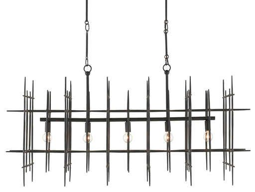 Currey and Company - 9000-0809 - Five Light Chandelier - Blacksmith