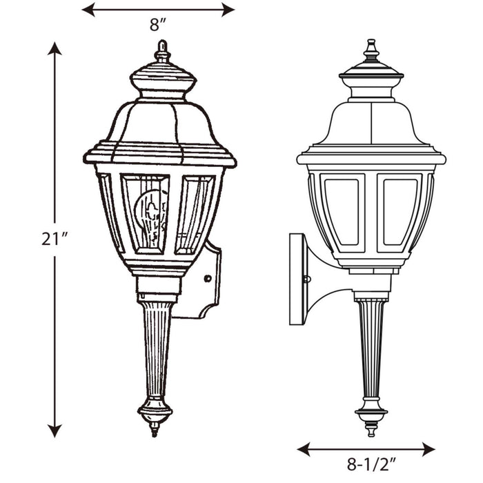 One Light Wall Lantern from the Non-Metallic Incandescent collection in Black finish