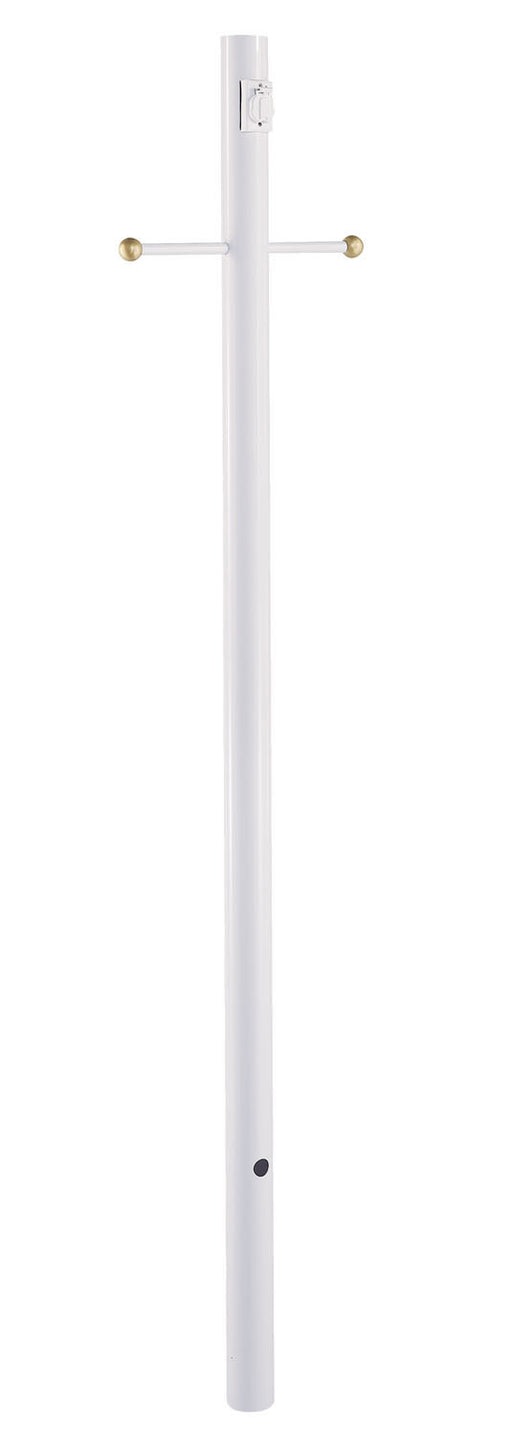 Acclaim Lighting - 98WH - 7 ft. Gloss Smooth with Crossarm and Convenience Outlet Lamp Post - Direct Burial Lamp Posts - Gloss White