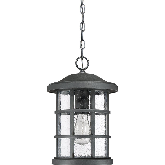 One Light Outdoor Hanging Lantern from the Crusade collection in Earth Black finish