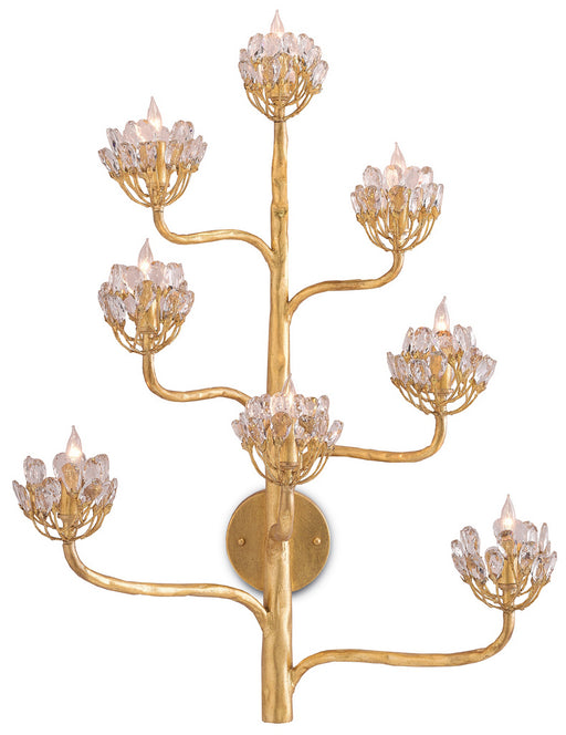 Currey and Company - 5000-0058 - Eight Light Wall Sconce - Marjorie Skouras - Dark Contemporary Gold Leaf