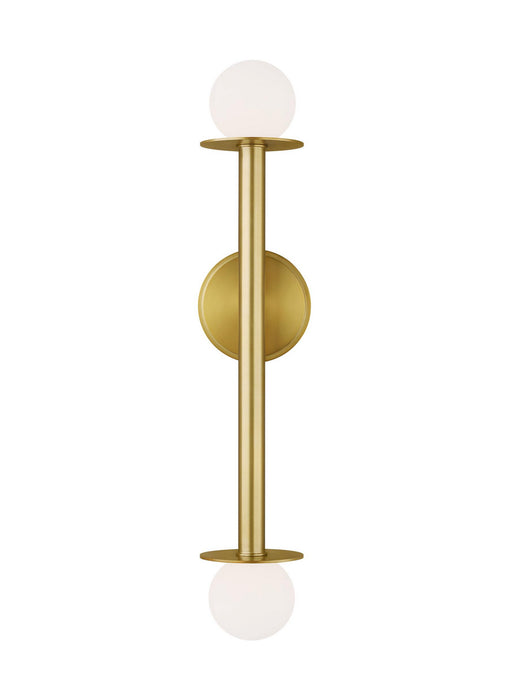 Two Light Wall Sconce from the Nodes collection in Burnished Brass finish
