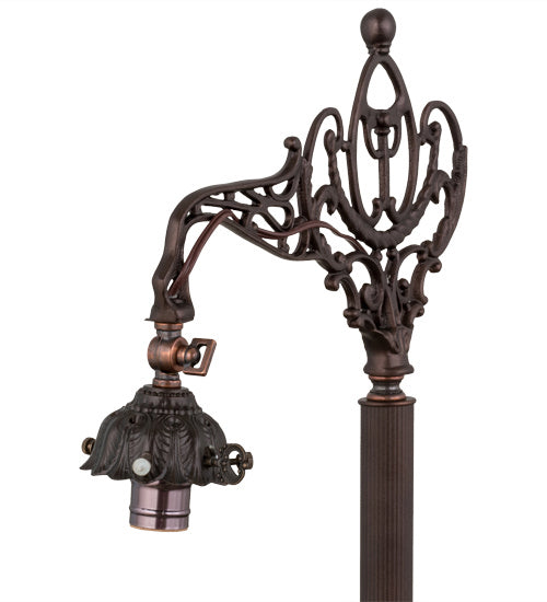 One Light Bridge Arm Floor Base Hardware from the Victorian collection in Mahogany Bronze finish