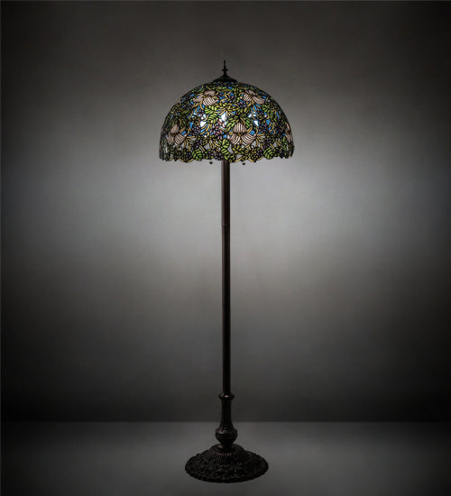 Three Light Floor Lamp from the Trillium & Violet collection in Mahogany Bronze finish
