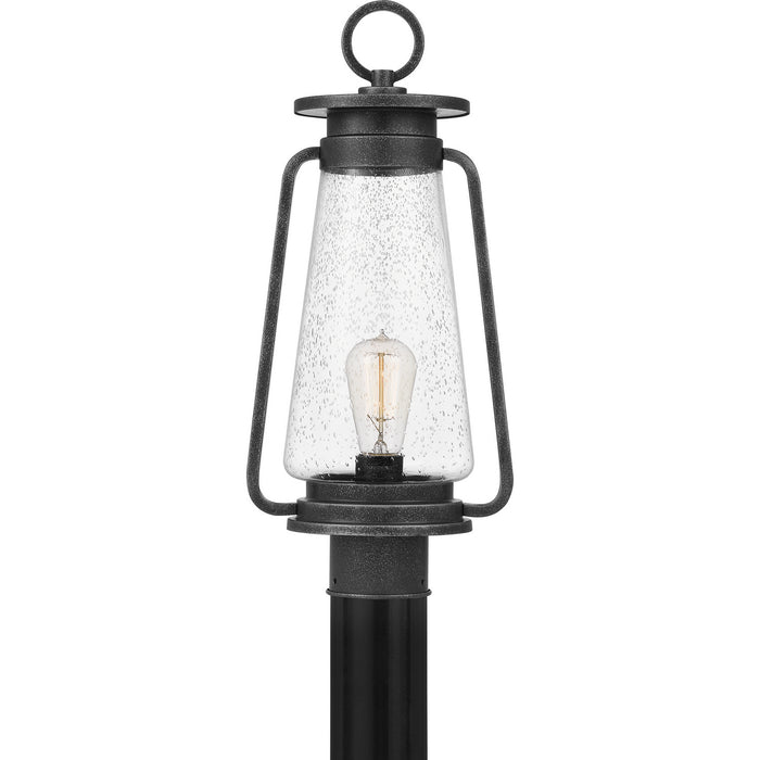 One Light Outdoor Post Mount from the Sutton collection in Speckled Black finish