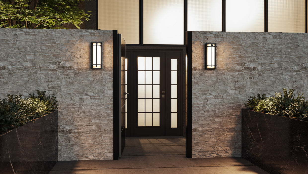 LED Outdoor Wall Mount from the Syndall collection in Earth Black finish