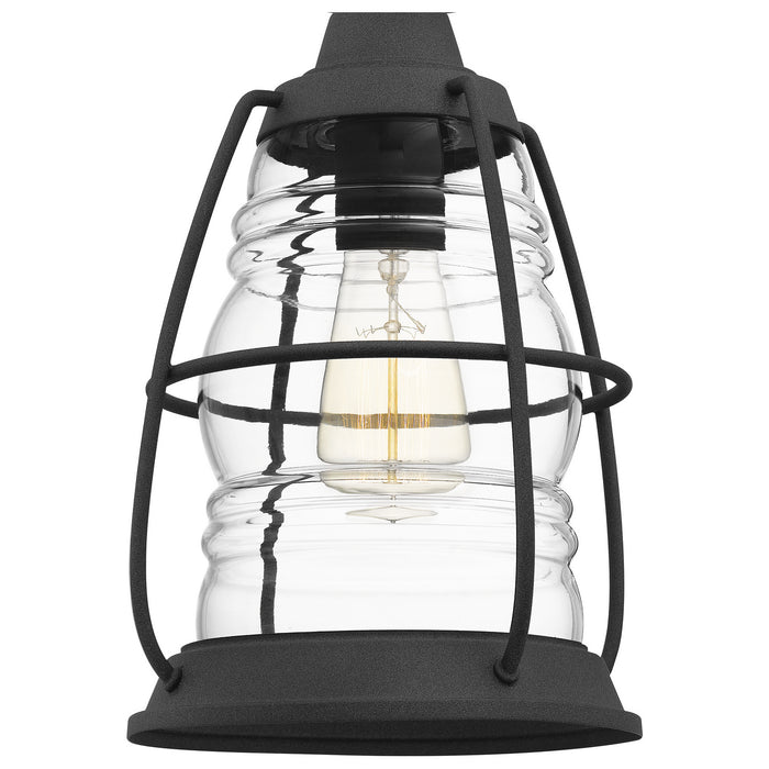 One Light Semi Flush Mount from the Admiral collection in Mottled Black finish