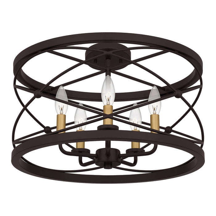 Five Light Semi Flush Mount from the Potts collection in Palladian Bronze finish