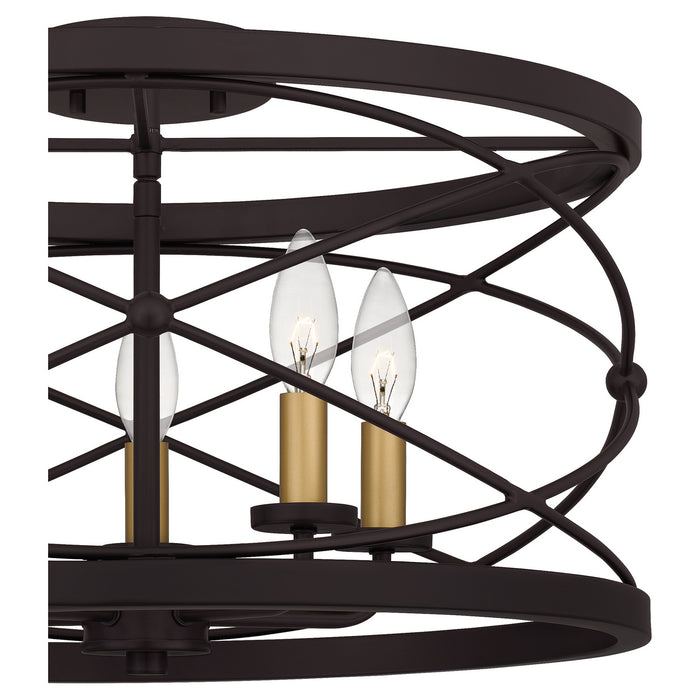 Five Light Semi Flush Mount from the Potts collection in Palladian Bronze finish