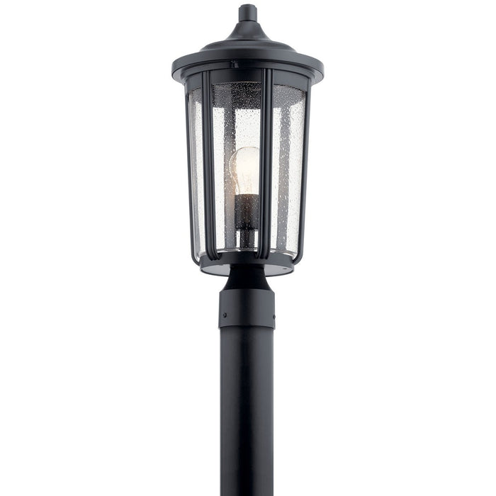 Kichler 9 Inch Outdoor Post 1-Light with Clear Seeded Glass