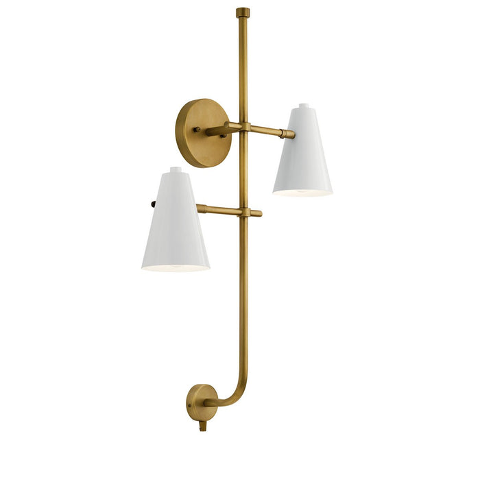 Kichler 30.5 Inch Two Light Wall Sconce In Metal Cone Shade