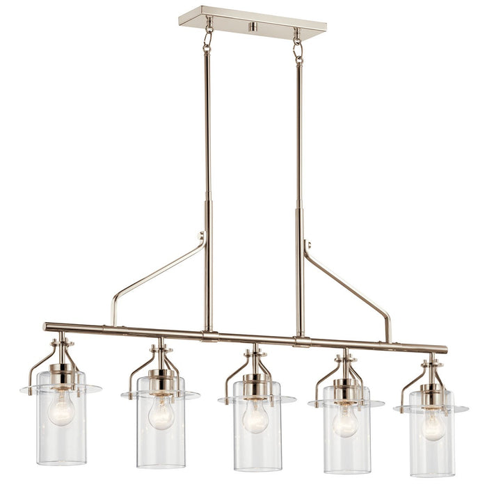 Kichler 23 Inch Five Light Linear Chandelier with Clear Glass