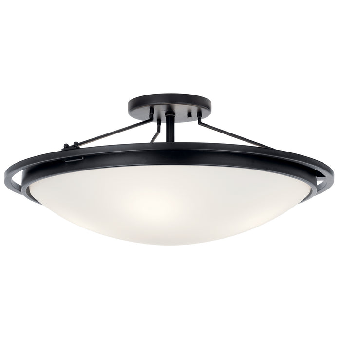 Kichler Four Light Semi Flush Mount In Black