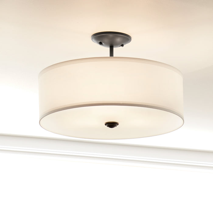 Kichler Three Small Round Light Semi Flush Mount In Black