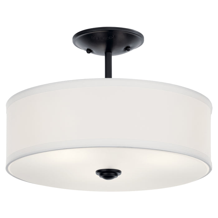 Kichler Three Small Round Light Semi Flush Mount In Black