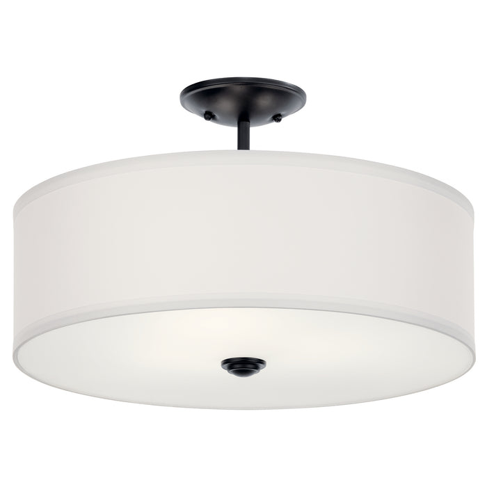 Kichler Three Small Round Light Semi Flush Mount In Black