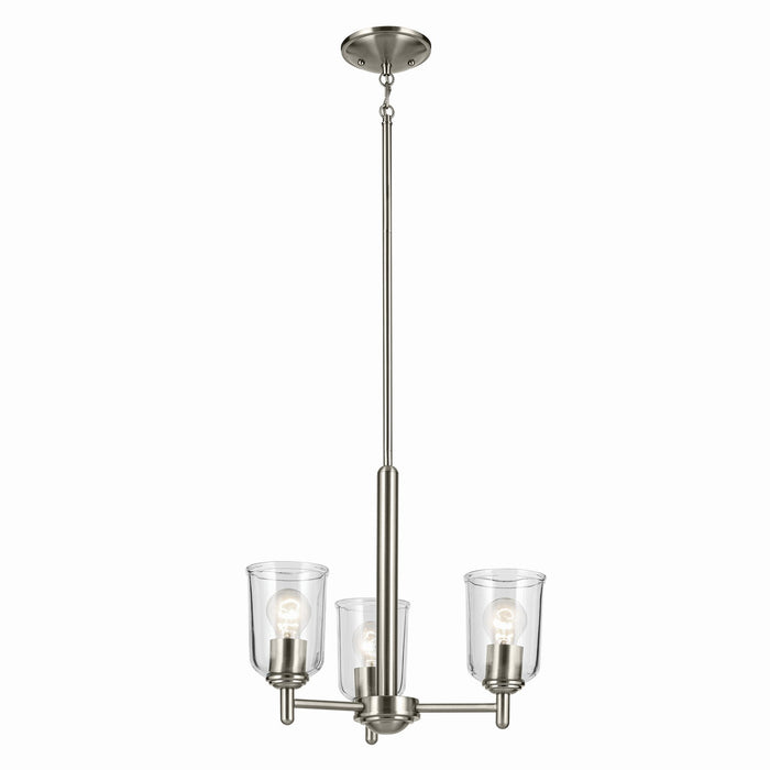 Kichler Three Light Mini Chandelier with Removable Glass