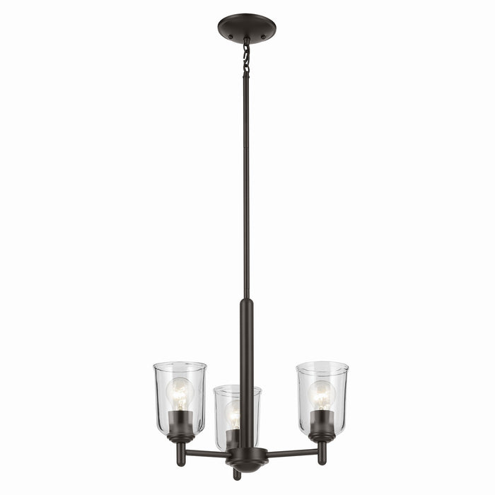 Kichler Three Light Mini Chandelier with Removable Glass