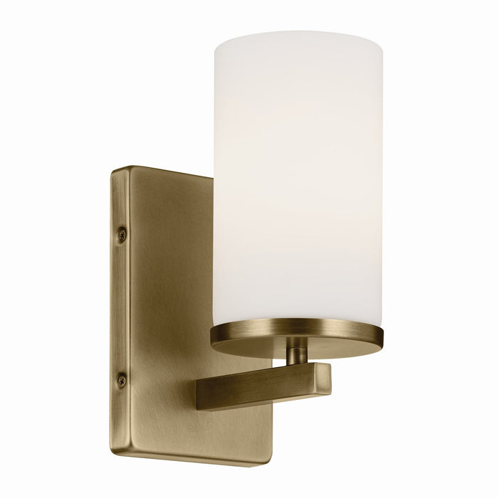 Kichler One Light Wall Sconce with Satin Etched Cased Opal Glass
