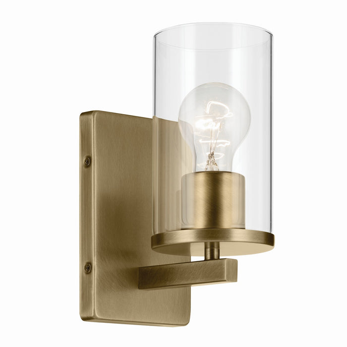 Kichler One Light Wall Sconce with Satin Etched Cased Opal Glass