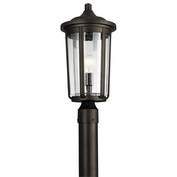 Kichler 9 Inch Outdoor Post 1-Light with Clear Seeded Glass