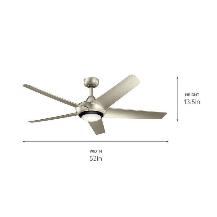 Kichler 52 Inch Ceiling Fan with 4 Switchable Trim Rings