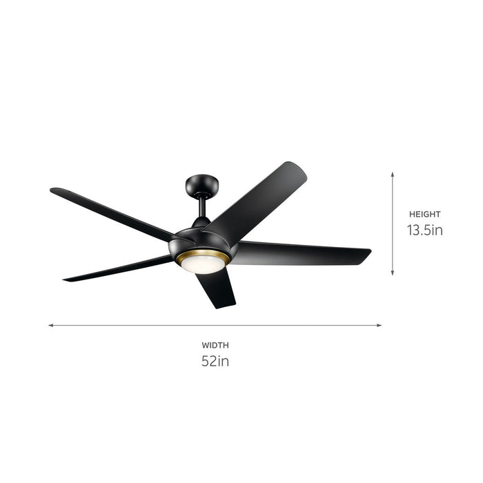 Kichler 52 Inch Ceiling Fan with 4 Switchable Trim Rings