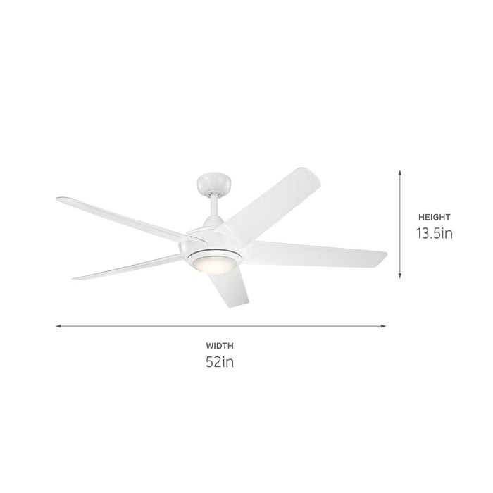 Kichler 52 Inch Ceiling Fan with 4 Switchable Trim Rings