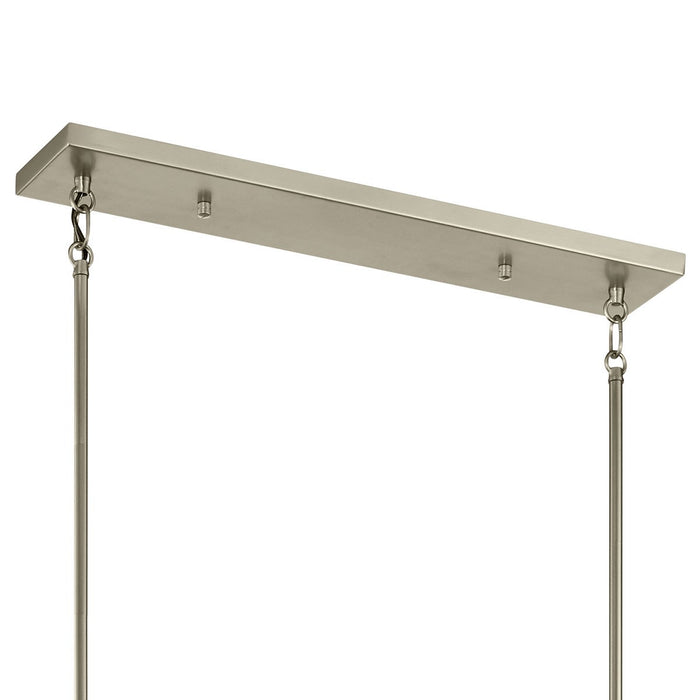 Kichler Seven Light Linear Chandelier with Unique Midnight Oak Finish