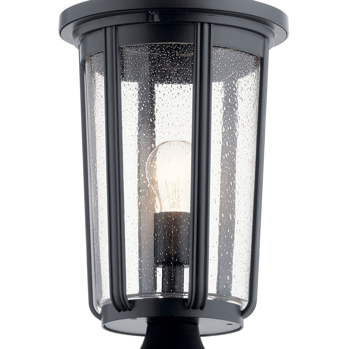 Kichler 9 Inch Outdoor Post 1-Light with Clear Seeded Glass