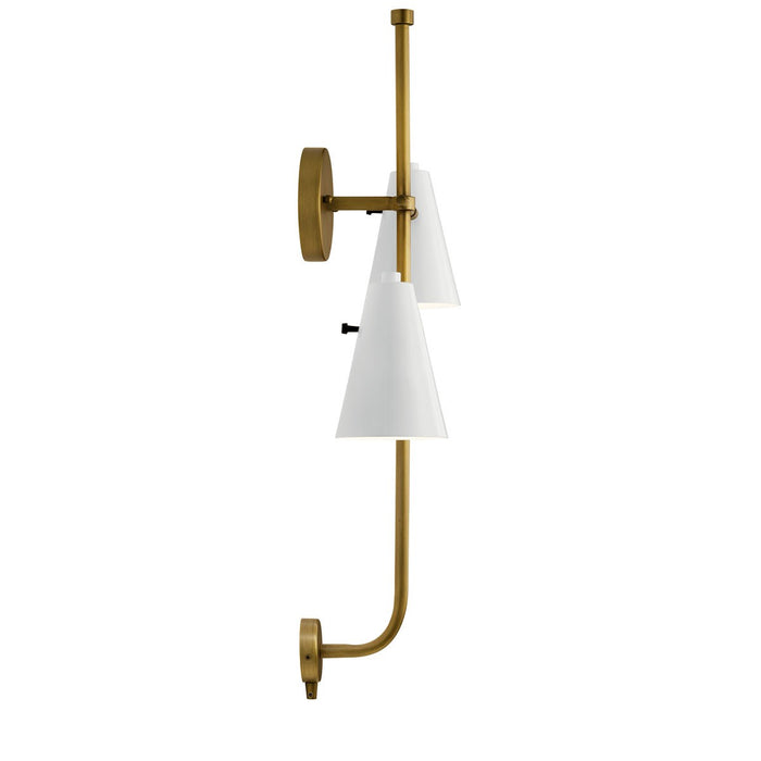 Kichler 30.5 Inch Two Light Wall Sconce In Metal Cone Shade