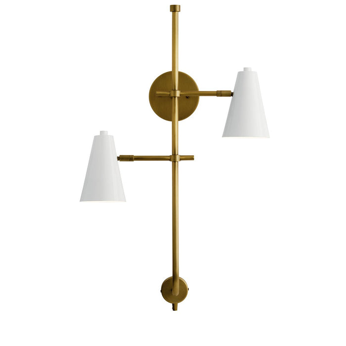 Kichler 30.5 Inch Two Light Wall Sconce In Metal Cone Shade