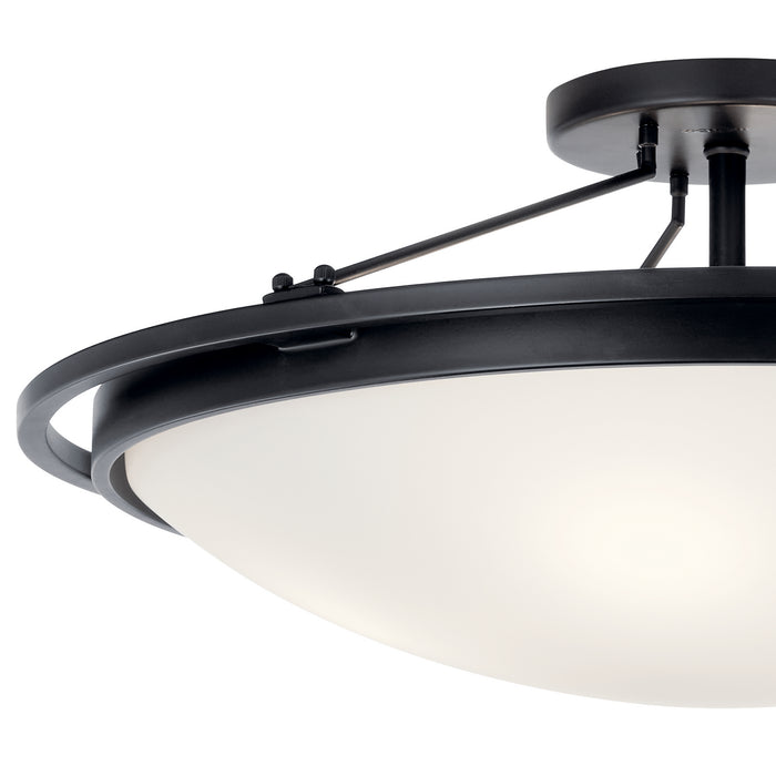 Kichler Four Light Semi Flush Mount In Black