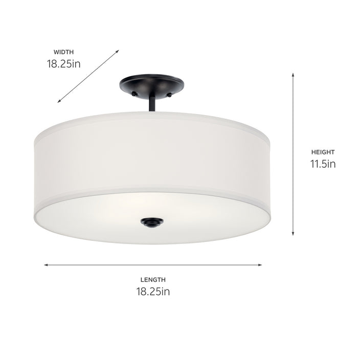 Kichler Three Small Round Light Semi Flush Mount In Black