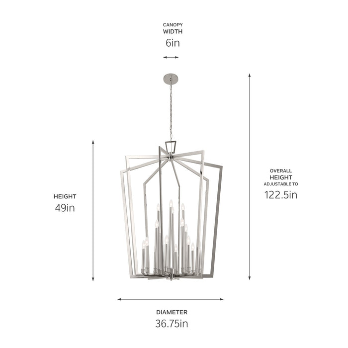 Kichler 16 Light Foyer Pendant with Hanging Height of 122.5 Inches