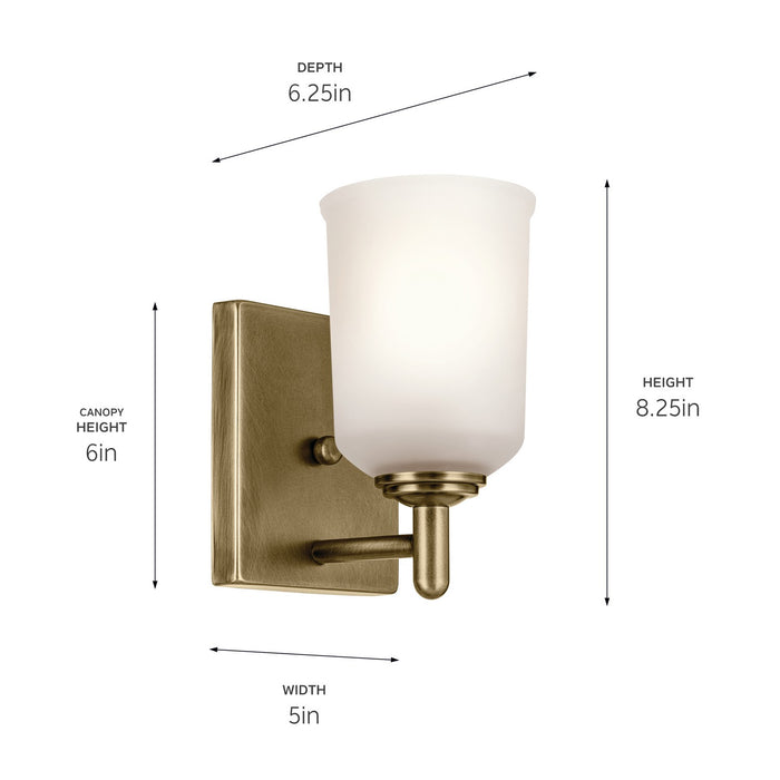 Kichler 5 Inch One Light Wall Sconce with Clear Removable Glass