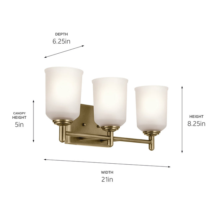 Kichler 21 Inch Three Light Bath with Removable Glass