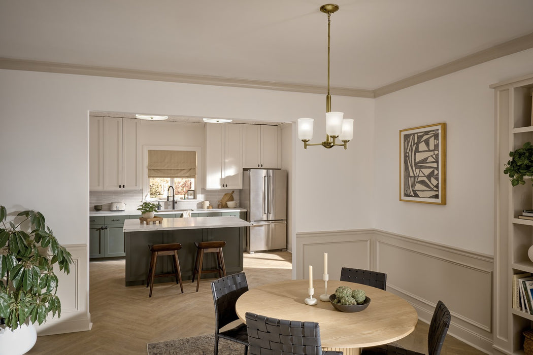 Kichler Three Light Mini Chandelier with Removable Glass