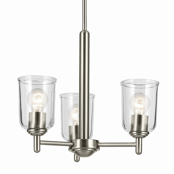 Kichler Three Light Mini Chandelier with Removable Glass