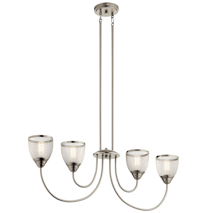 Kichler - 52273NI - Four Light Linear Chandelier - Voclain - Brushed Nickel