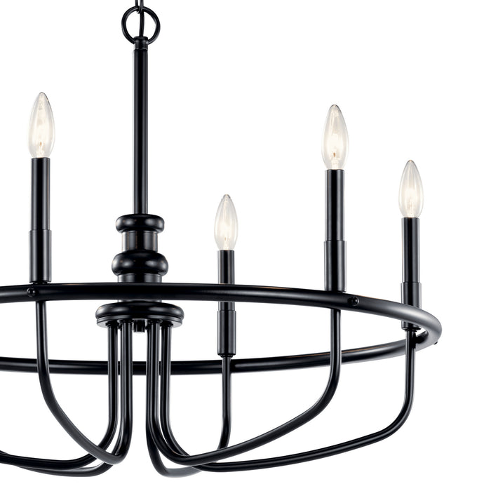 Six Light Chandelier from the Capitol Hill collection in Black finish