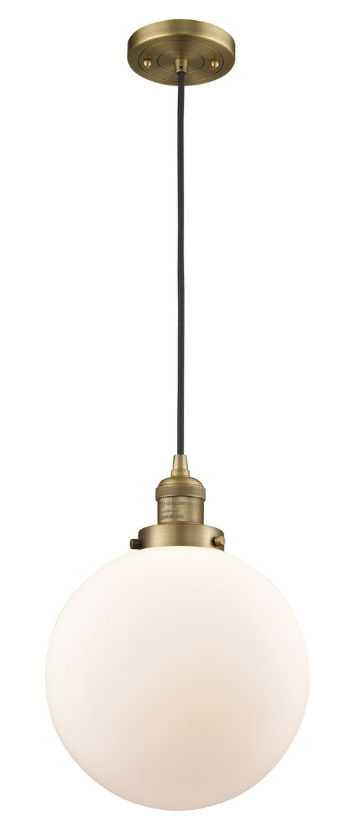 Innovations - 201C-BB-G201-10 - One Light Mini Pendant - Franklin Restoration - Brushed Brass