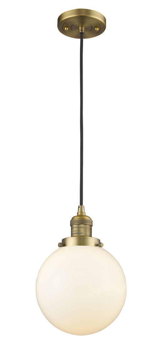 Innovations - 201C-BB-G201-8 - One Light Mini Pendant - Franklin Restoration - Brushed Brass