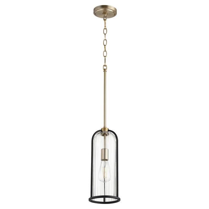 Quorum - 307-6980 - One Light Pendant - Espy - Noir w/ Aged Brass