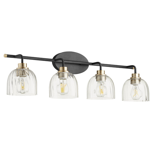 Quorum - 507-4-6980 - Four Light Vanity - Espy - Noir w/ Aged Brass