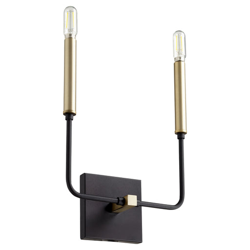 Quorum - 531-2-6980 - Two Light Wall Mount - Lacy - Noir w/ Aged Brass
