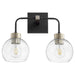 Quorum - 532-2-6980 - Two Light Vanity - Lacy - Noir w/ Aged Brass