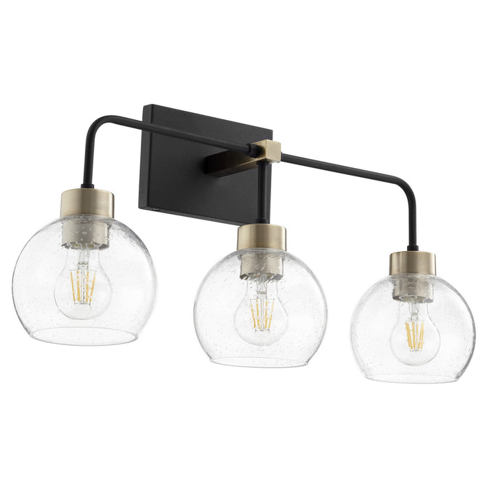 Quorum - 532-3-6980 - Three Light Vanity - Lacy - Noir w/ Aged Brass