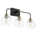 Quorum - 532-3-6980 - Three Light Vanity - Lacy - Noir w/ Aged Brass