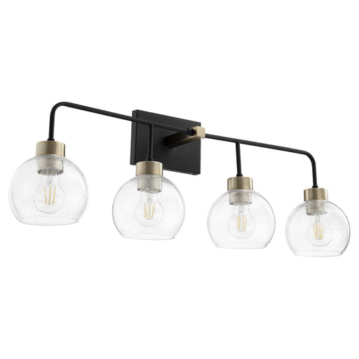 Quorum - 532-4-6980 - Four Light Vanity - Lacy - Noir w/ Aged Brass